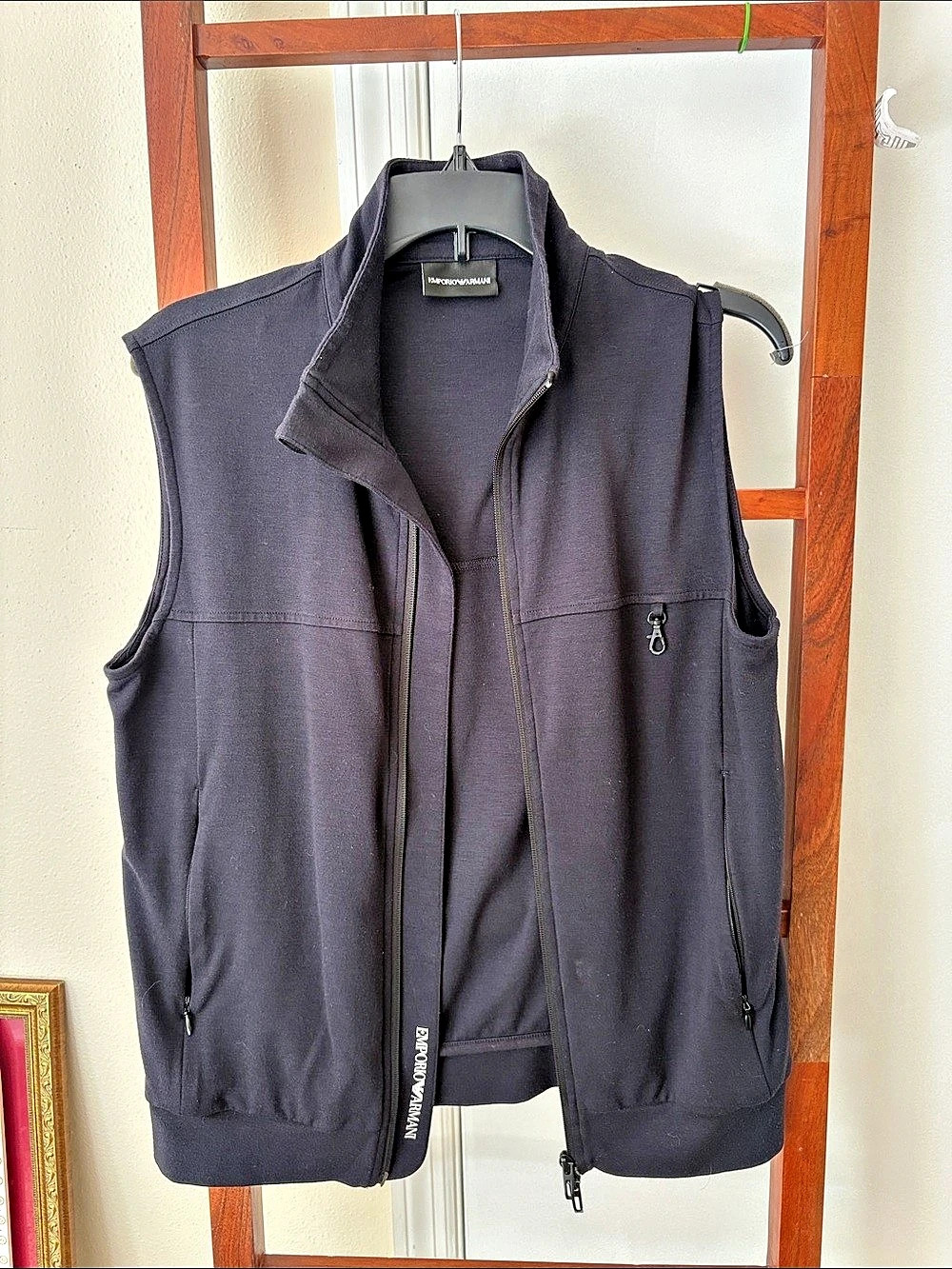 Emporio Armani Men's S Black Zip Front Vest